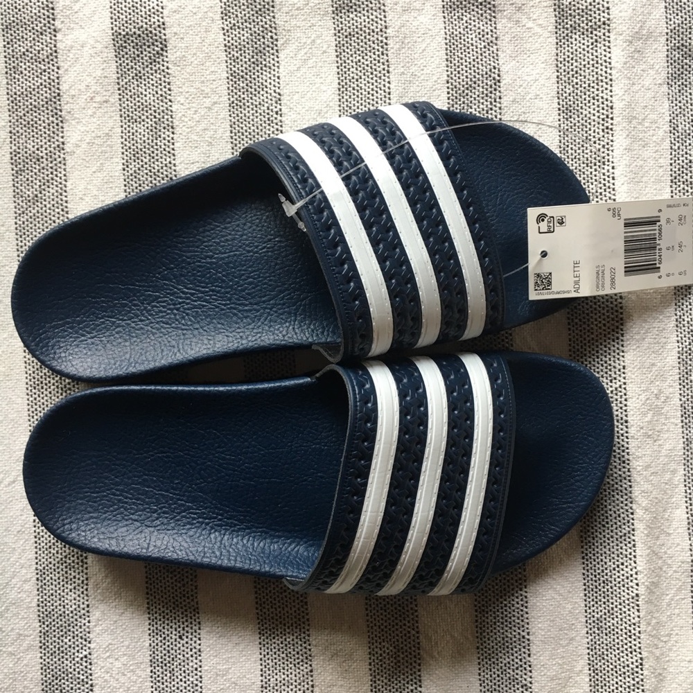 [Adidas] blue Adilette slides